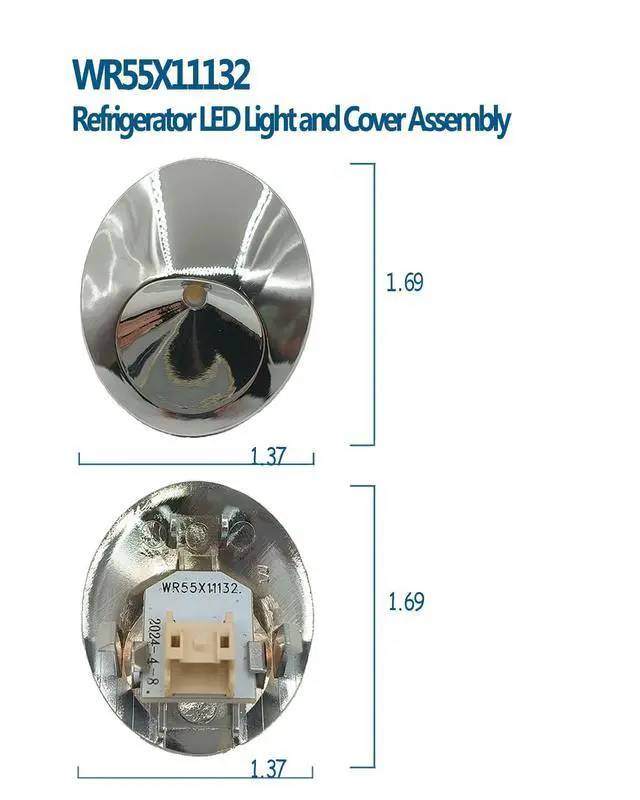 Alt view image 2 of 6 - (Pack of 8) WR55x11132 WR55X25754 for GE Refrigerator LED Light Bulb Replacement and Cover Assembly Compatible with ge Refrigerator, Replace WR55X26487 WR55X30603 WR55X30602 WR55X26486, 2024 New Up