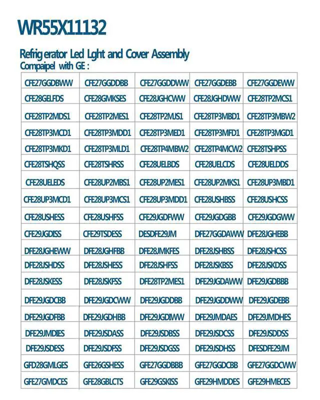 Alt view image 4 of 6 - (Pack of 8) WR55x11132 WR55X25754 for GE Refrigerator LED Light Bulb Replacement and Cover Assembly Compatible with ge Refrigerator, Replace WR55X26487 WR55X30603 WR55X30602 WR55X26486, 2024 New Up