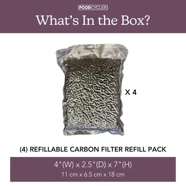 Alt view image 3 of 3 - FoodCycler Carbon Filter Replacement 4-pack for Eco 3 & Eco 5 - Eliminate Odors & Maintain Performance - Odor Control, Food Waste Disposal, Long-Lasting Carbon Filter, Easy to Install