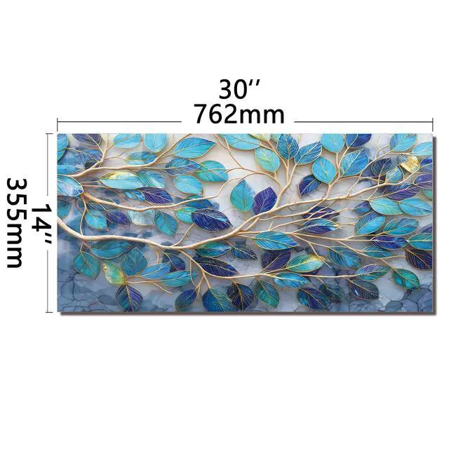 Alt view image 3 of 6 - Tempered Glass Backsplash Kitchen,Branch or Leave Design,30"x14" | Back Splash Panel Protector, Easy to Clean, Kitchen Wall Decor