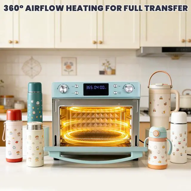 Alt view image 5 of 6 - Sublimation Oven Machine 25L 110V 1700W Blue with Digital Display, Large Capacity Convection Oven with LED Light for Sublimation Blanks Tumblers Mugs Cups Bottles Bulk Transfer with Glove