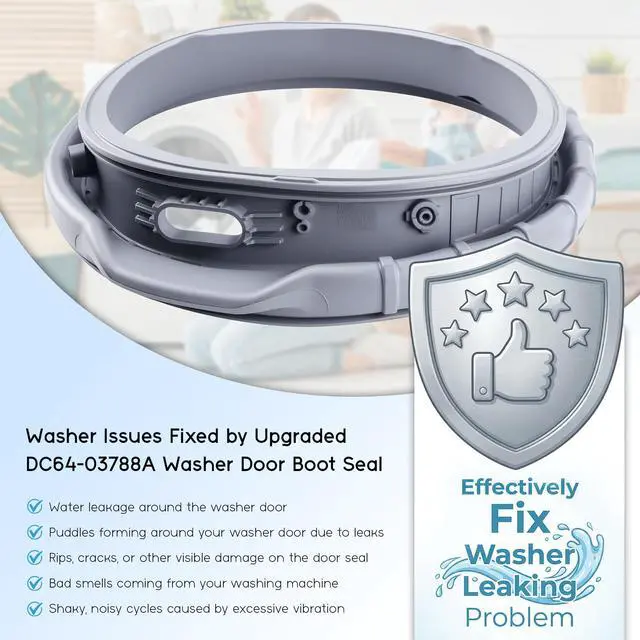 Alt view image 3 of 6 - WF45R6100AC WF45R6100AW WF45T6000AW fit for Samsung Door Seal DC64-03788A | Washer Door Seal fit for Samsung DC64-03788A Diaphragm Boot Sam-DC64-03788A X006 WF45T6000AV/A5 WF45A6400 WF45R6300 WF45T620