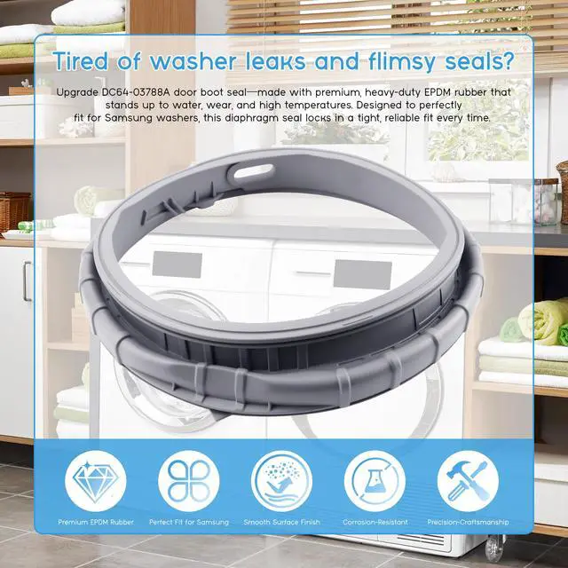 Alt view image 6 of 6 - WF45R6100AC WF45R6100AW WF45T6000AW fit for Samsung Door Seal DC64-03788A | Washer Door Seal fit for Samsung DC64-03788A Diaphragm Boot Sam-DC64-03788A X006 WF45T6000AV/A5 WF45A6400 WF45R6300 WF45T620