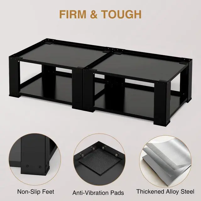Alt view image 3 of 6 - Washer and Dryer Pedestals Set of 2- Fit 27 and 28 Inch, Laundry Pedestal for Washer and Dryer, Alloy Steel Washing Machine Stand Raiser, Washer and Dryer Stand 15.75'' Height Black