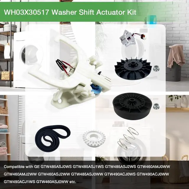 Alt view image 3 of 6 - Upgraded WH03X30517 WH05X25036 WH03X32217 WH03X32097 Shift Actuator Kit | Includes Motor Pulley & Transmission Pulley & Wh03X32158 Speed Sensor & WH05X24185 Machine Clutch Fits for GE Hotpoint Washer