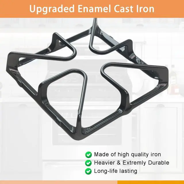Alt view image 4 of 6 - WB31K10034 Burner Grate Replacement for GE Burner Grate Stove Parts General Electric Gas Range Stove Top Surface Grate, Cast Iron Rack, 4 Pack