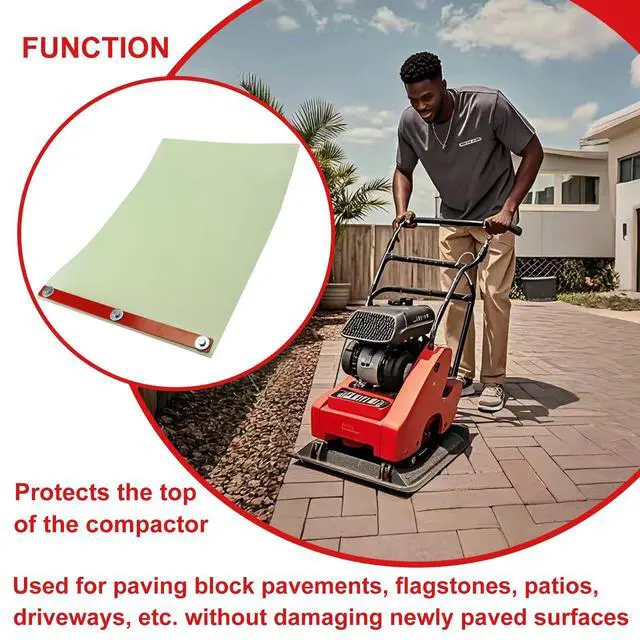 Alt view image 4 of 4 - Upgraded 56035-047 Plate Compactor Pad for Pavers, Plate Compactor Polyurethane Pad, 27.5"x17.5"
