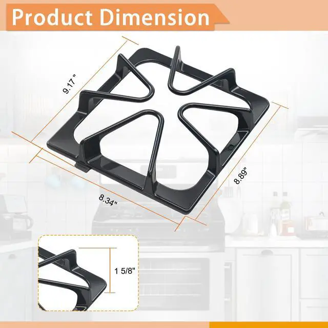 Alt view image 2 of 6 - W10447925 Stove Grates Replacement for Whirlpool Stove Top, Gas Burner Range Grate for Maytag Amana Inglis Kirkland Cooktop Parts, Range Surface Grate Cast Iron Oven Grates Burner Rack Sets 4 Pack