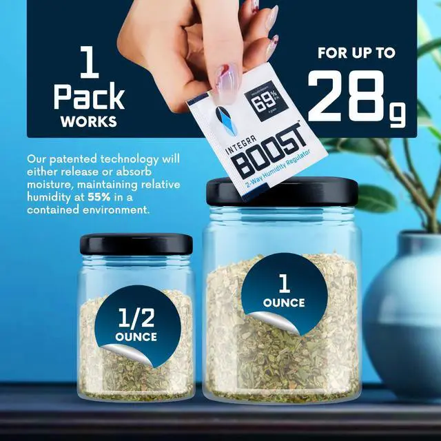 Alt view image 3 of 6 - 2-Way Humidity Control Pack - Preserve Flavor & Control Humidity at 69% RH - Moisture Absorber for Herbs, Spices & More - 8 Gram (Pack of 50)