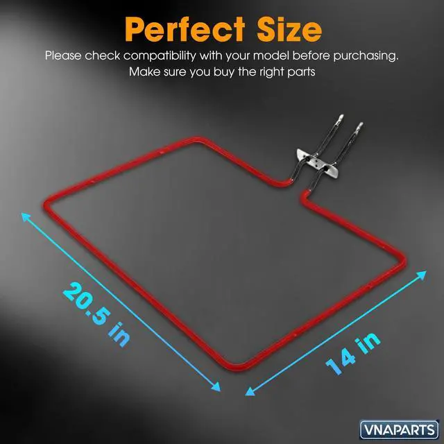 Alt view image 3 of 6 - Oven Bake Element For Whirlpool WFE540H0ES0 WFE710H0AE0 WEE750H0HZ1 Stove | WM5000HWA, WM5000HVA, WM0642HW, WM0642HS, WM8100HVA, WM4370HKA, WM4270HVA, WM9000HVA, WM8000HVA, WM4370HWA, WM4270HWA