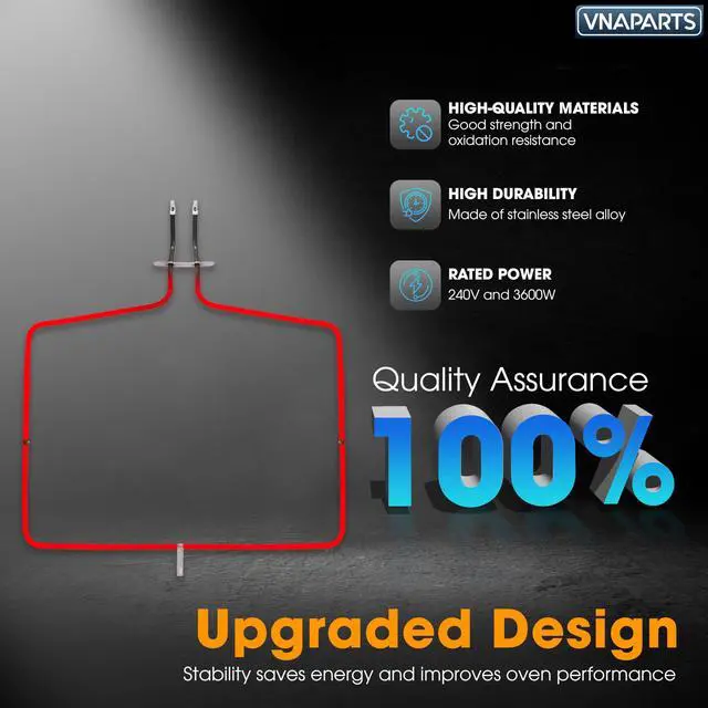 Alt view image 4 of 6 - Oven Bake Element For Whirlpool WFE540H0ES0 WFE710H0AE0 WEE750H0HZ1 Stove | WM5000HWA, WM5000HVA, WM0642HW, WM0642HS, WM8100HVA, WM4370HKA, WM4270HVA, WM9000HVA, WM8000HVA, WM4370HWA, WM4270HWA