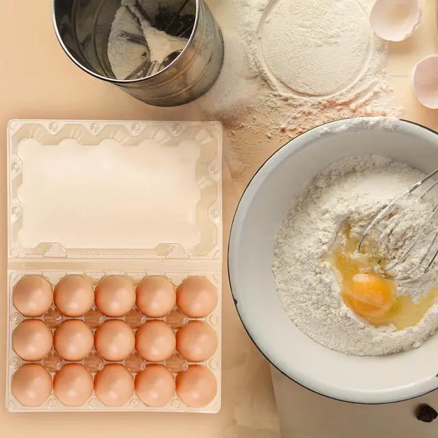 Alt view image 4 of 6 - 3 x 5 Count 200 Pack Egg Carton Bulk Clear Plastic Empty Egg Containers for Farm Market Refrigerator Storage