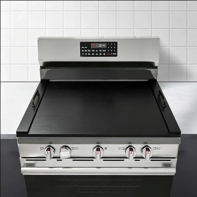 Main image of Noodle Board Stove Cover with Handles, Black | For Electric Stove, For Gas Stove Top