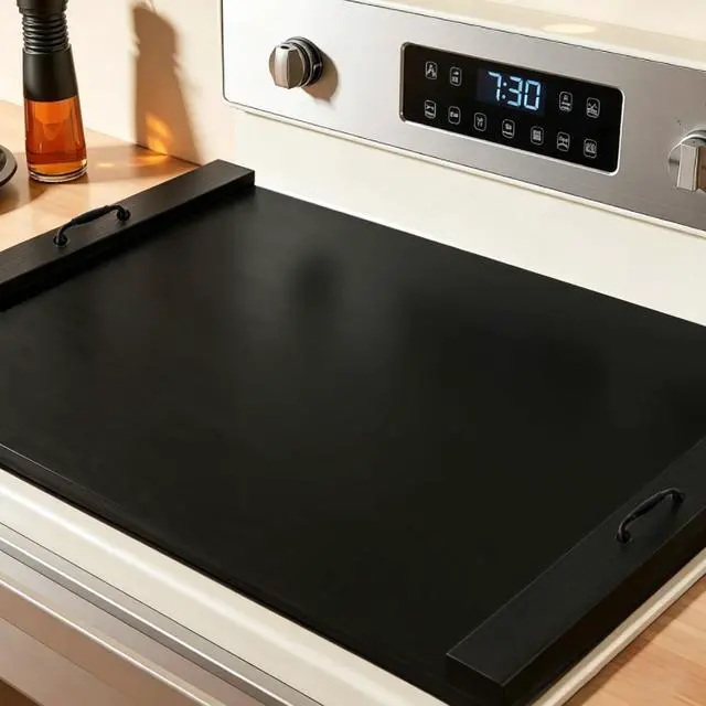 Alt view image 3 of 6 - Noodle Board Stove Cover with Handles, Black | For Electric Stove, For Gas Stove Top