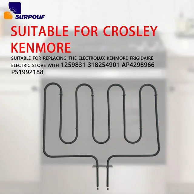 Alt view image 5 of 6 - 318254906 3400W Gas Electric Oven Heating Element Compatible with Electrolux Kenmore Frigidaire Electric Ranges Replace 1259831 318254901 AP4298966 PS1992188 (2pc 318254906 3400W)