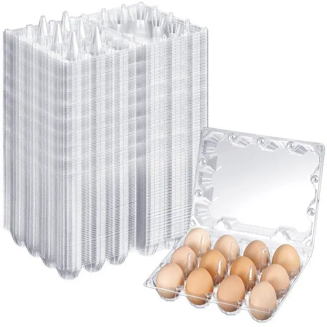 Main image of 500 Pcs Plastic Egg Cartons Clear Egg Cartons Bulk Blank Tray for Chicken Farm Business Market Home Refrigerator Storage