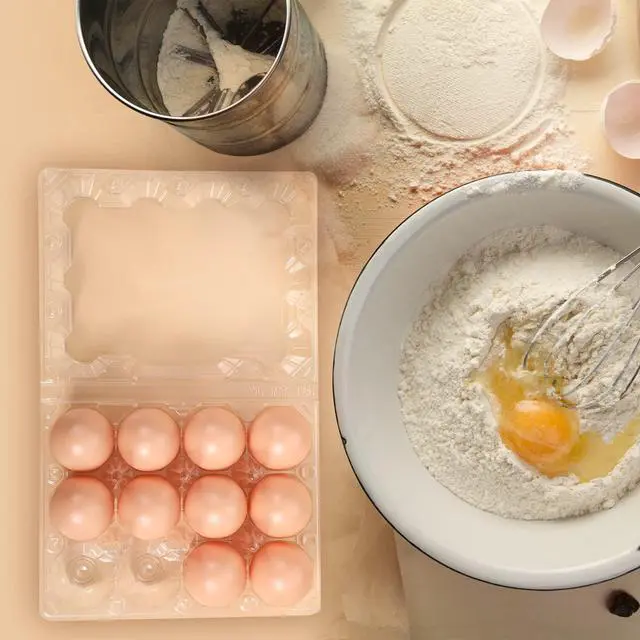 Alt view image 5 of 6 - 500 Pcs Plastic Egg Cartons Clear Egg Cartons Bulk Blank Tray for Chicken Farm Business Market Home Refrigerator Storage