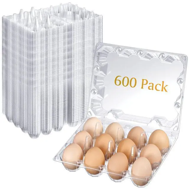 Main image of 600 Pcs Plastic Egg Cartons Clear Egg Cartons Bulk Blank Tray for Chicken Farm Business Market Home Refrigerator Storage