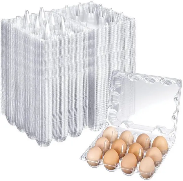Main image of 400 Pcs Plastic Egg Cartons Clear Egg Cartons Bulk Blank Tray for Chicken Farm Business Market Home Refrigerator Storage