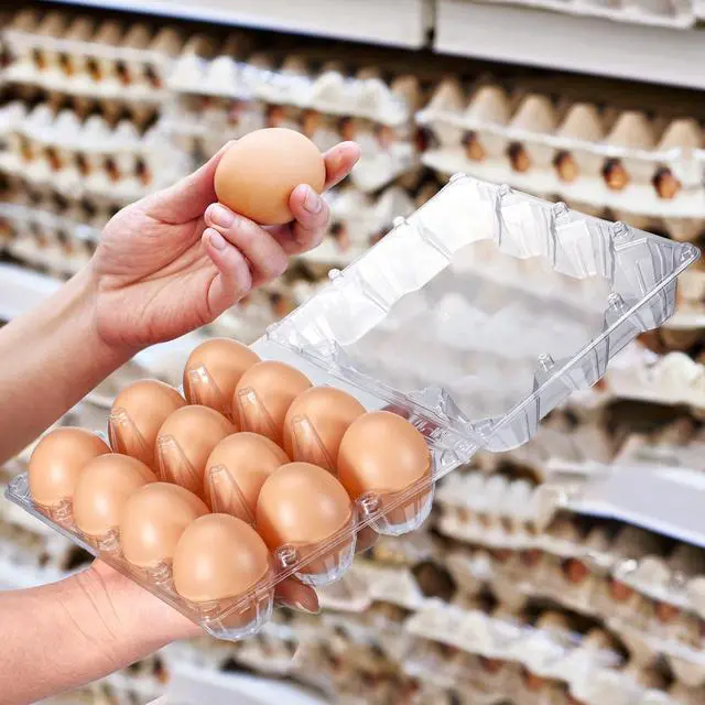 Alt view image 4 of 6 - 400 Pcs Plastic Egg Cartons Clear Egg Cartons Bulk Blank Tray for Chicken Farm Business Market Home Refrigerator Storage