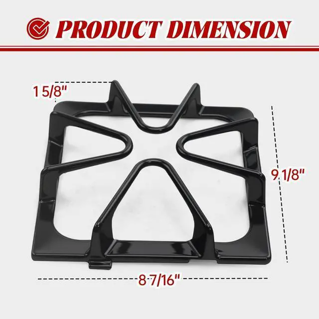 Alt view image 2 of 6 - W10447925 Cast Iron Stove Grates Replacement for Whirlpool Stove Parts Gas Burner Grate for Maytag Amana Inglis Kirkland Kenmore Range Cooktop Parts