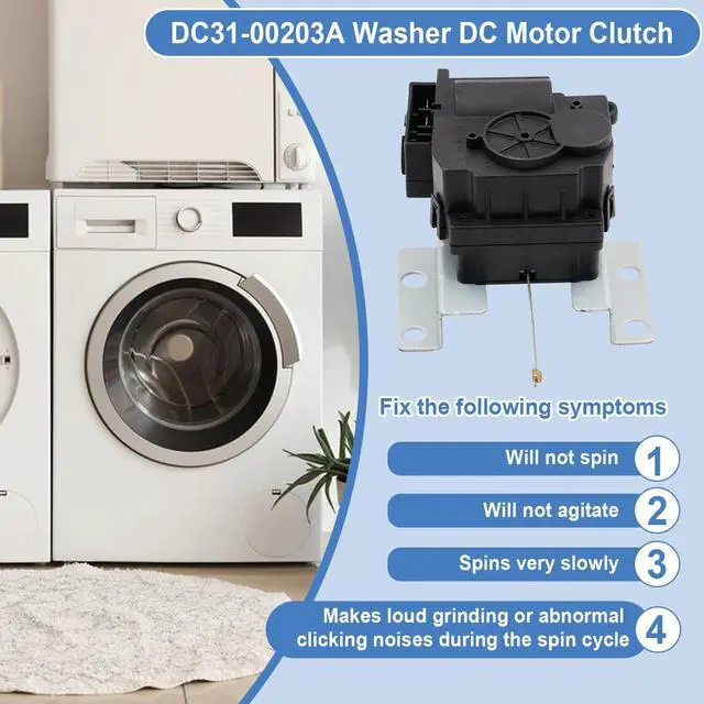 Alt view image 3 of 6 - DC31-00203A Washer DC Motor Clutch Compatible with Samsung Washing Machine Replace for DC31-00203A, DC3100203A, AP7190110, PS16734814, EAP16734814