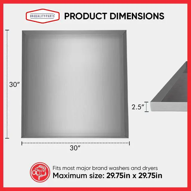 Alt view image 4 of 6 - DR. Quality Heavy Duty Washer Machine Drain Pan Washer Pan Tray for Washing Machine Leak Management, Floor Protection, and Compact Laundry Installations in Utility Areas, 30inx30inx2.5in, 1-PC