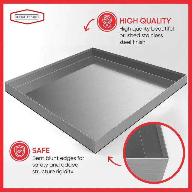 Alt view image 5 of 6 - DR. Quality Heavy Duty Washer Machine Drain Pan Washer Pan Tray for Washing Machine Leak Management, Floor Protection, and Compact Laundry Installations in Utility Areas, 30inx30inx2.5in, 1-PC