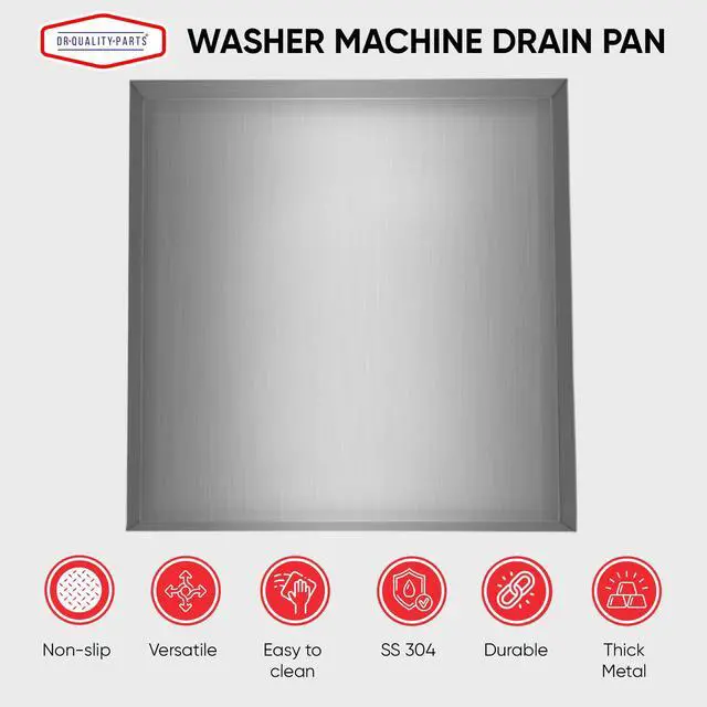 Alt view image 6 of 6 - DR. Quality Heavy Duty Washer Machine Drain Pan Washer Pan Tray for Washing Machine Leak Management, Floor Protection, and Compact Laundry Installations in Utility Areas, 30inx30inx2.5in, 1-PC
