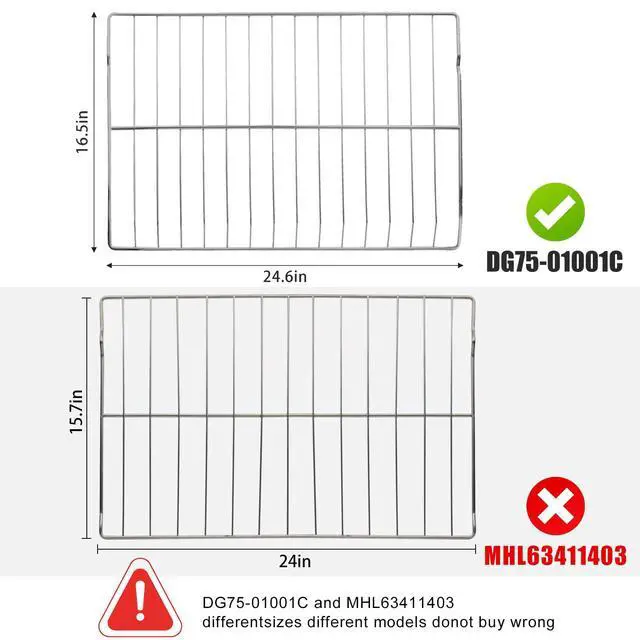 Alt view image 3 of 6 - DG75-01001C / AP5671425 Range Oven Rack for Ranges Samsung -Replaces DG75-01001A, DG75-01001B (2Pack)