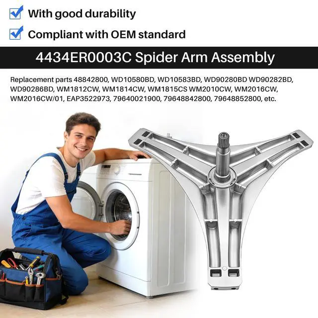 Alt view image 4 of 6 - 4434ER0003C Washer drum spider Replacement for LG Kenmore Washing Machine | Rear Drum Support Spider Replaces 4434ER0003A 4434ER0003B AH3522973 EA3522973 PS3522973