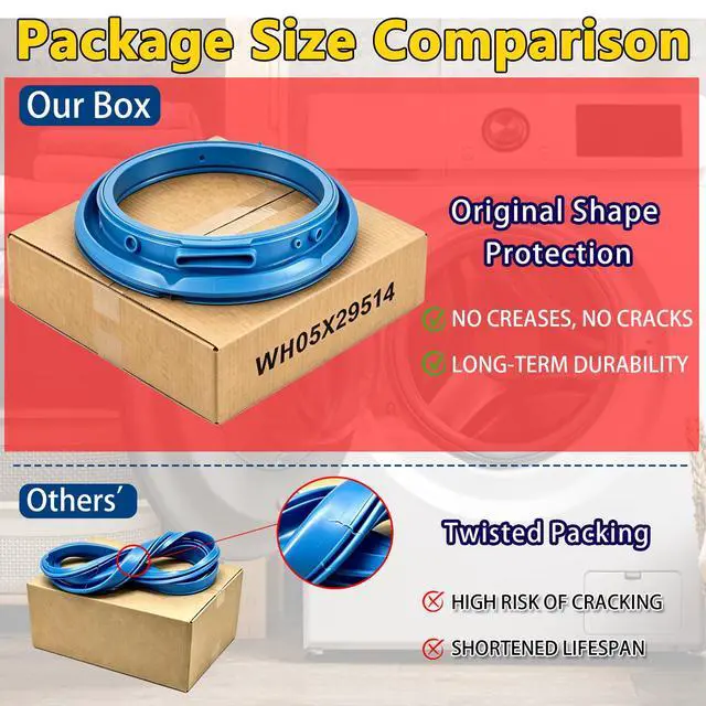 Alt view image 3 of 6 - GFW650SPN1SN GFW650SPN2SN Washer Door Gasket Rubber Seal Fit for GE Models | GFW650SPN0SN GFW850SPN3RS GFW850SPN1DG, PFW870SPV0RS GFW650SPN4SN GFW650SPN3SN, Front Load Washing Machine Boot Seal Parts