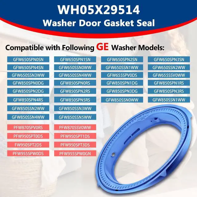 Alt view image 4 of 6 - GFW650SPN1SN GFW650SPN2SN Washer Door Gasket Rubber Seal Fit for GE Models | GFW650SPN0SN GFW850SPN3RS GFW850SPN1DG, PFW870SPV0RS GFW650SPN4SN GFW650SPN3SN, Front Load Washing Machine Boot Seal Parts