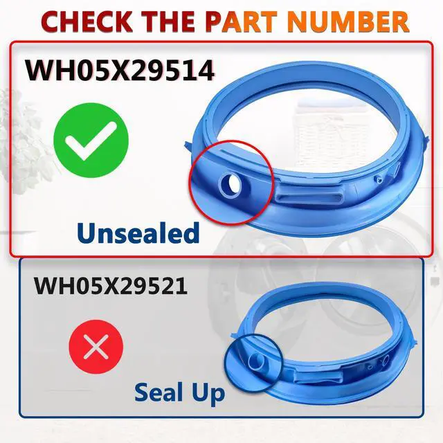 Alt view image 5 of 6 - GFW650SPN1SN GFW650SPN2SN Washer Door Gasket Rubber Seal Fit for GE Models | GFW650SPN0SN GFW850SPN3RS GFW850SPN1DG, PFW870SPV0RS GFW650SPN4SN GFW650SPN3SN, Front Load Washing Machine Boot Seal Parts