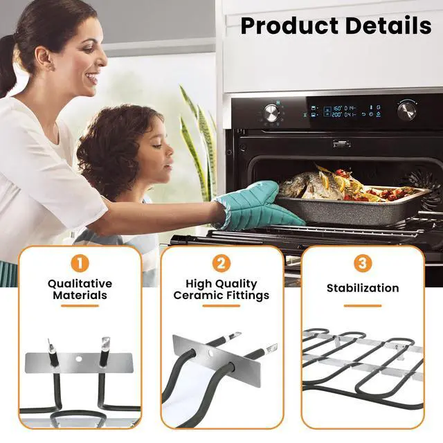 Alt view image 3 of 6 - UPGRADED W11238400 W10544952 240V 4000W Oven Broil Heating Element Suitable For Whirlpool Kitchenaid Maytag Oven Heating Element,Compatible With AP6333402 4591414 PS12578760