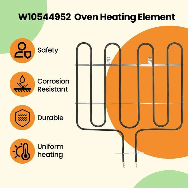 Alt view image 4 of 6 - UPGRADED W11238400 W10544952 240V 4000W Oven Broil Heating Element Suitable For Whirlpool Kitchenaid Maytag Oven Heating Element,Compatible With AP6333402 4591414 PS12578760