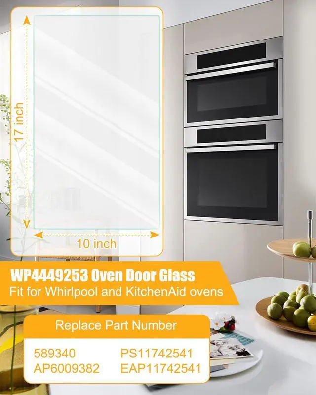 Alt view image 2 of 6 - Upgraded WP4449253 Oven Door Glass Fit for Whirlpool KitchenAid Ovens | 9H Hardness Tempered Interior Glass, Replaces AP6009382 4449253 PS11742541 EAP11742541 & More Models