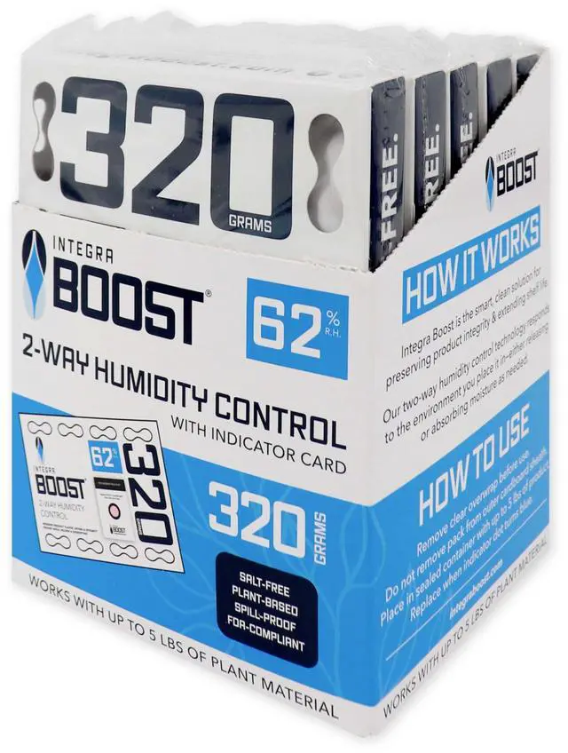 Main image of 62% RH, 2 Way Humidity Control Packs 320g Size for Storing 5 lbs Pack of 5 | Moisture Absorbers for Large Jars & Containers Humidifier Packets for Herbs, Spices