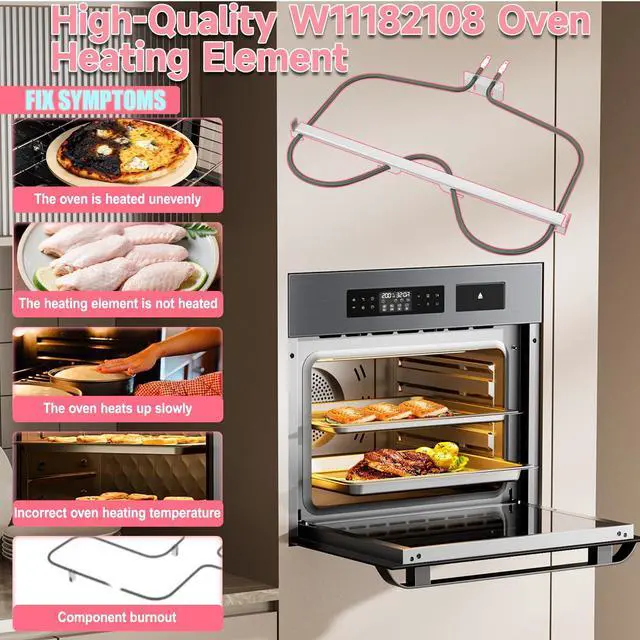 Alt view image 3 of 6 - Upgraded W11182108 Oven Heating Element Comaptible with Maytag Amana Ikea Whirlpool Oven Part for Maytag Whirlpool W11182108 Oven Baking Element Replacement Part W11022836 W11111743 AP6286606