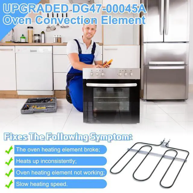 Alt view image 6 of 6 - UPGRADED DG47-00045A Broil Element Heater Compatible with Samsung Electric Freestanding Range,DG47-00045A Oven Heating Element Samsung Oven Baking Element Convection Heater Stove Replacement Parts
