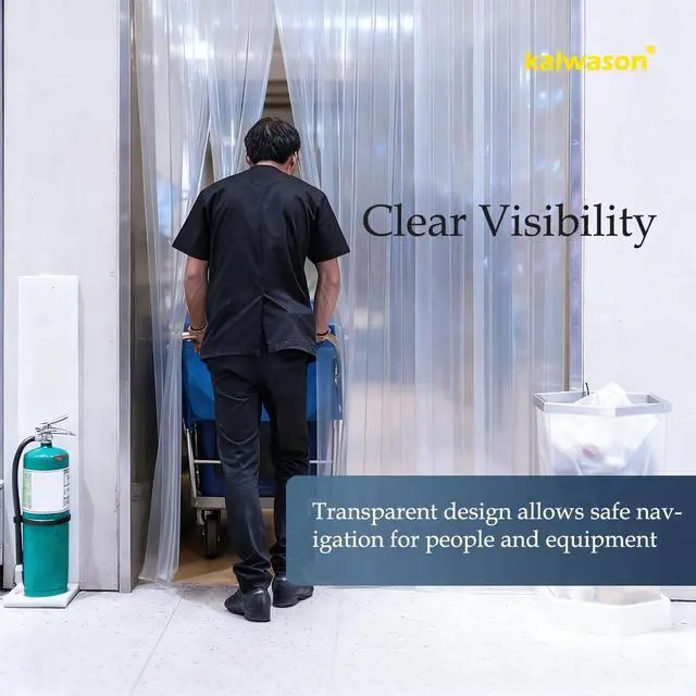Alt view image 4 of 6 - Walk-in Cooler Freezer Plastic Vinyl Strip Door Curtain | Minimum -31°F, Heavy Duty PVC Curtain Bulk Roll, Commercial Industrial for Garage Warehouse, 164 Ft * 7.87" * 0.07" Smooth