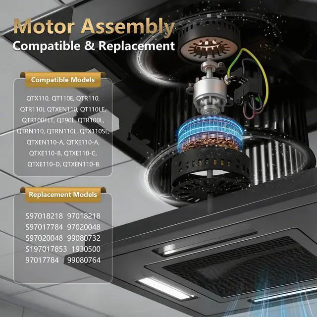 Alt view image 2 of 6 - S97018218 S97020048 Bathroom Exhaust Fan Motor Replacement, Replacement Blower Assembly for Broan-Nutone Exhaust Fans (Motor)