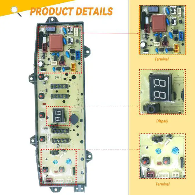 Alt view image 3 of 6 - W11176140 W11189137 Washer Control Board for Whirlpool Kenmore | Heavy-duty PBT Washer Control Board Fixes Error Codes, Cycle Errors & Power Failure, Easy DIY repair, Replaces EAP12348800