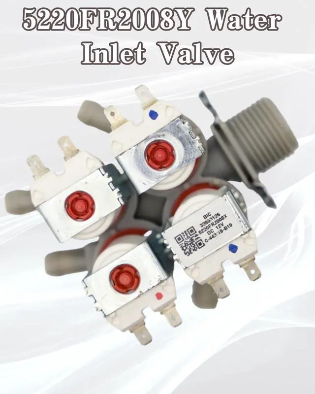 Alt view image 2 of 6 - 5220FR2008Y Four Way Outlet Washer Water Inlet Valve DC12V US Thread of Inlet, Replacement Part Fit for LG Washers. 2-Year QA