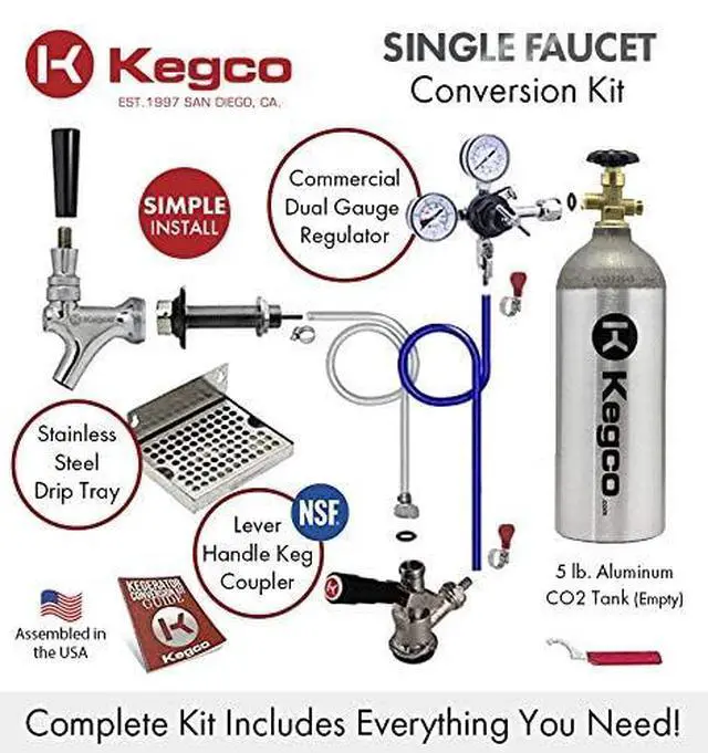 Alt view image 2 of 6 - Ultimate 1-Tap Door Mount Kegerator Conversion Kit with 5 lb. CO2 Tank