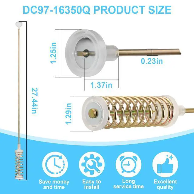 Alt view image 2 of 6 - 4PCS DC97-16350Q Washer Suspension Rods Kit Compatible With Samsung Washer | Replace For AP6806418, Models WA55CG7100AV, WA55A7300AE, WA55A7300AV, WA55CG7100AW Washer Suspension Rods