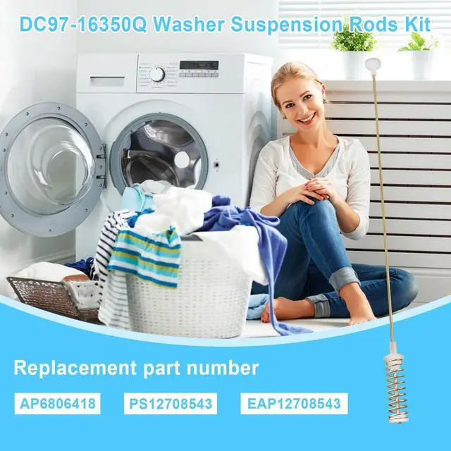 Alt view image 3 of 6 - 4PCS DC97-16350Q Washer Suspension Rods Kit Compatible With Samsung Washer | Replace For AP6806418, Models WA55CG7100AV, WA55A7300AE, WA55A7300AV, WA55CG7100AW Washer Suspension Rods