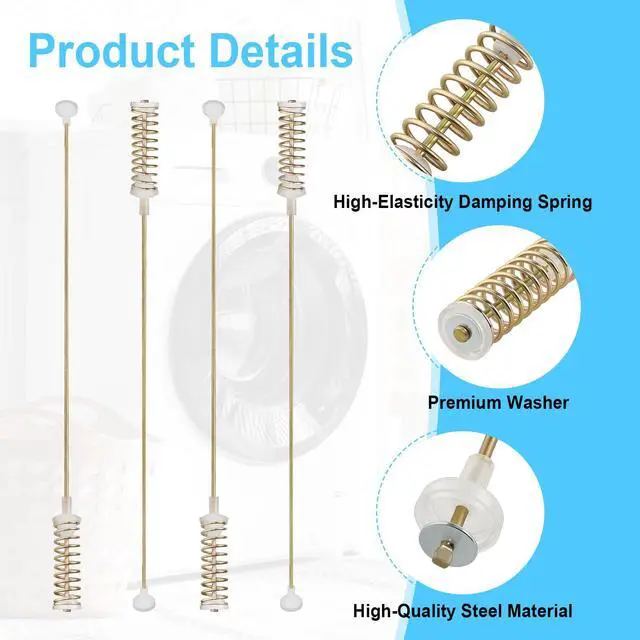 Alt view image 5 of 6 - 4PCS DC97-16350Q Washer Suspension Rods Kit Compatible With Samsung Washer | Replace For AP6806418, Models WA55CG7100AV, WA55A7300AE, WA55A7300AV, WA55CG7100AW Washer Suspension Rods