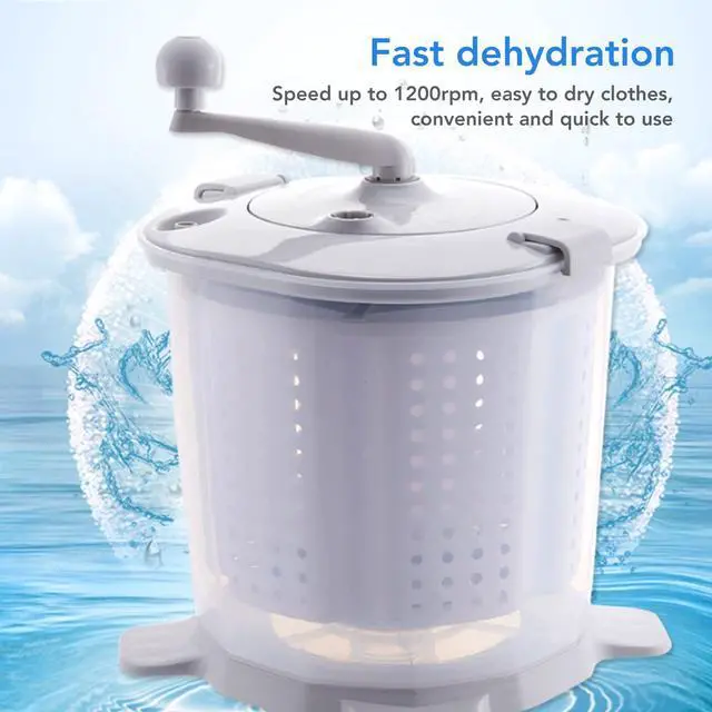Alt view image 2 of 6 - Portable Hand Crank Washing Machine non electric Manual Washing Machine Clothes Washer for Dormitory Apartment Camping & Tiny Spaces Nordic Grey
