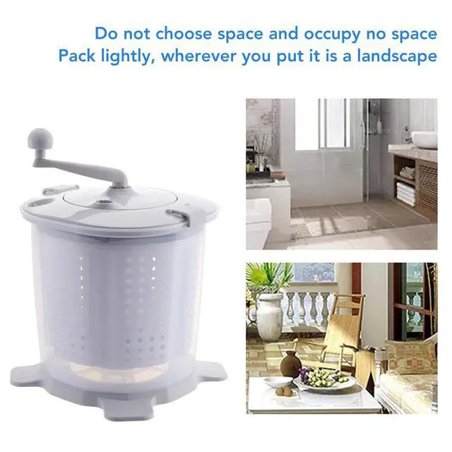 Alt view image 5 of 6 - Portable Hand Crank Washing Machine non electric Manual Washing Machine Clothes Washer for Dormitory Apartment Camping & Tiny Spaces Nordic Grey